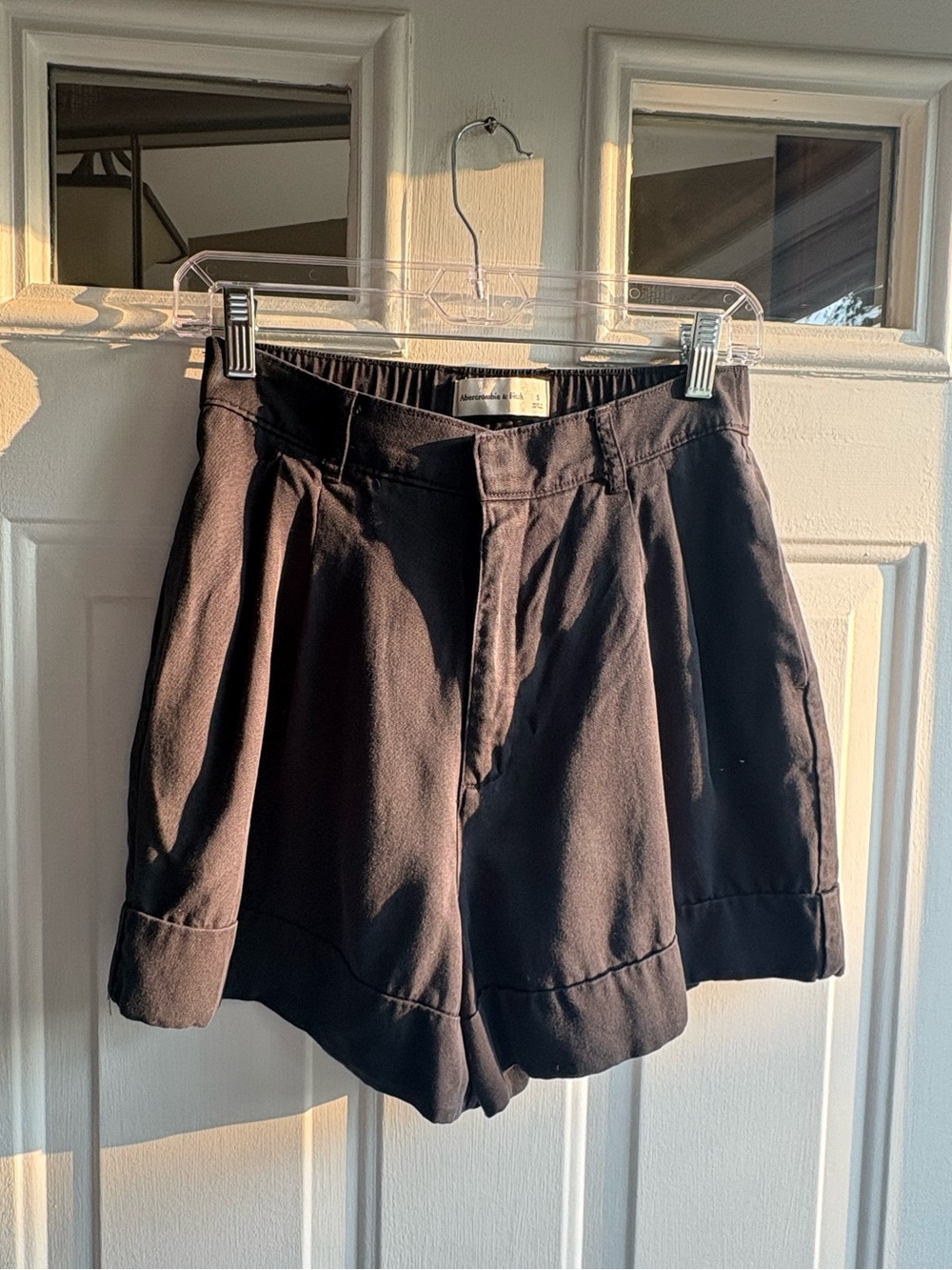 Abercrombie & Fitch Utility Cargo Shorts Size S Charcoal Black High Rise Pleated